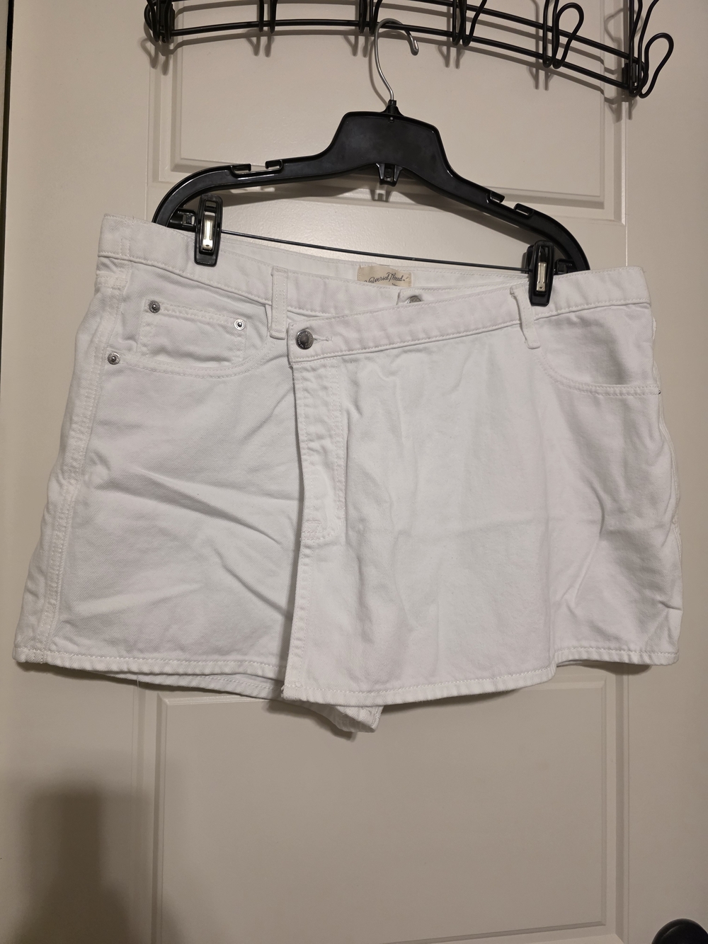 Universal Thread White Denim Asymmetric Wrap Front Skort